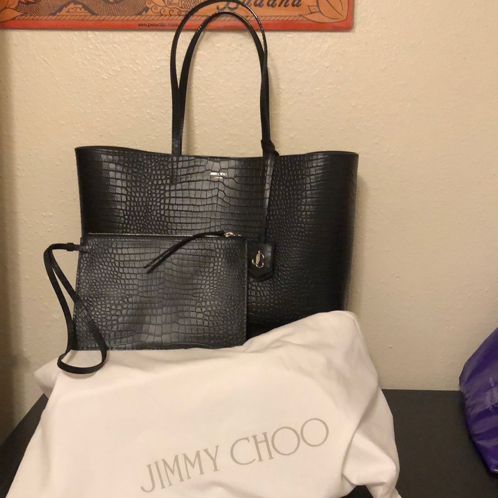 Jimmy Choo leather tote bag